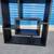 32" modern black wood cabinet shelf divider geometric cube bookcase 2 thumbnail