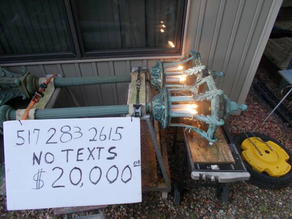 solid bronze pair of century old octagonal street lights 1