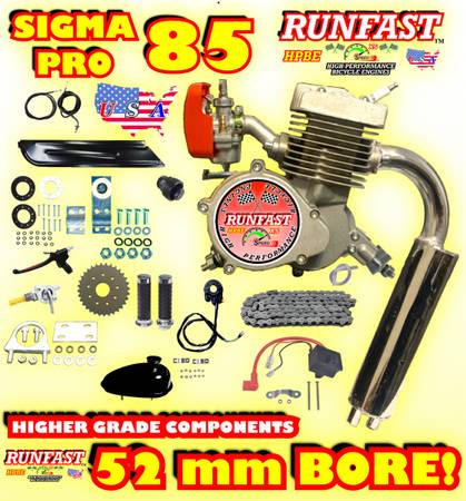 Most powerful 52mm motorized bike engine kit 85cc 2-stroke 1