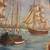 Vintage Original Impressionist Docked Ships Oil Painting By Robert Wor 3 thumbnail