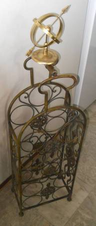 Wine Rack Brass Armillary Sphere on Top 1