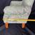 Green Floral Upholstered Doll Chair with Wood Legs 8 thumbnail