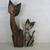 Pair Of Folk Art Hand Carved Painted Wooden Cats 24" Tall 7 thumbnail