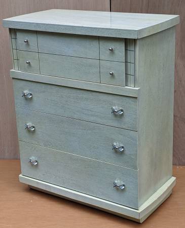 MENGEL Permanized MCM mid century modern DRESSER dovetail OAK TALLBOY 1