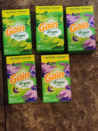 New Boxes of Gain Dryer Sheets 120 counts. Scents are Original & Moonlight Breez 1
