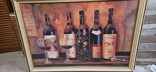 Wine Bottle oil painting 1