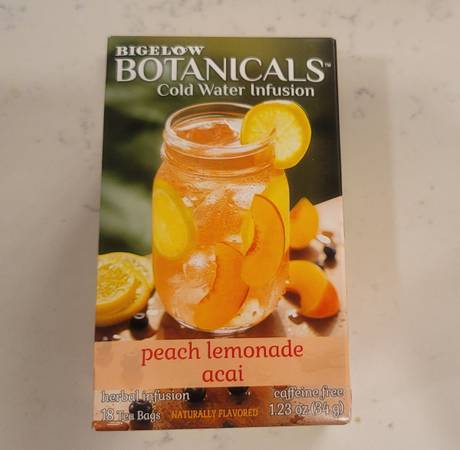 Unopened and Sealed Peach Acai Lemonade Tea Bags, 18 count 1