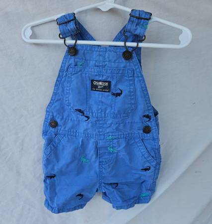 Oshkosh Alligator Shortalls Overalls Boys Size 6-9 Months 1