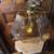 Vintage brass and beveled smoked glass chandelier 2 thumbnail