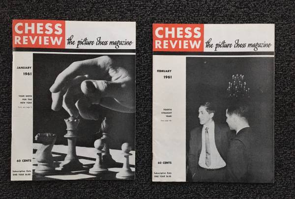 6 Vintage Chess Review Magazines 1960 &1961 Bobby Fisher Cover 1