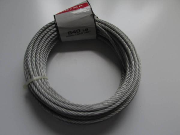 3/16" Galvanized cable by 50ft 1