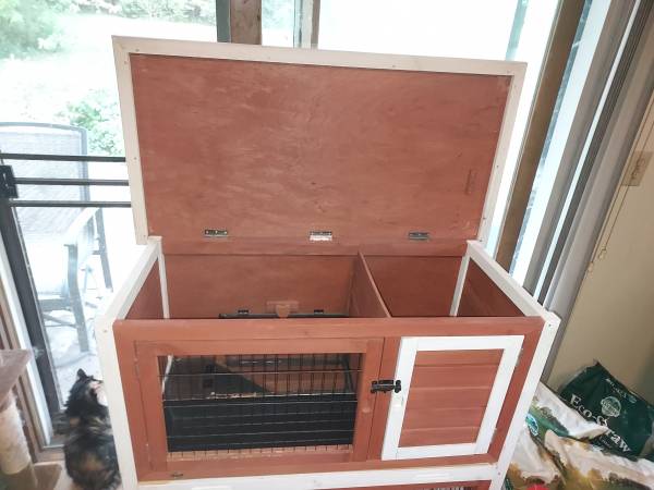 Two Story Rabbit Hutch, Animal Pen, Various Rabbit Supplies (Bronson)63667796289283123