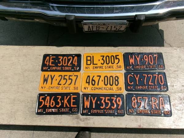 WALL ART 1957-60 NY LICENSE PLATES 1