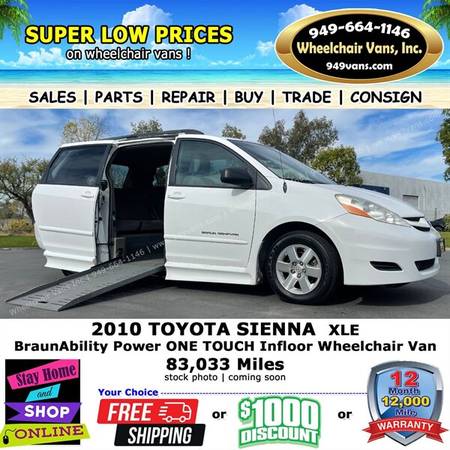 2010 Toyota Sienna XLE Limited Wheelchair Van    1