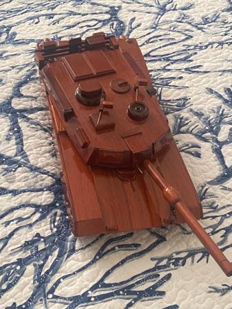 Solid Mahogany Model M1 Abrams Tank 1