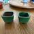 2 Green Ceramic Planters with Drainage Holes 1 thumbnail