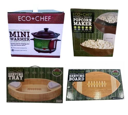 Super Bowl Football Party Items-Mini Warmer, Popcorn Maker, Serving Tray+Board 1