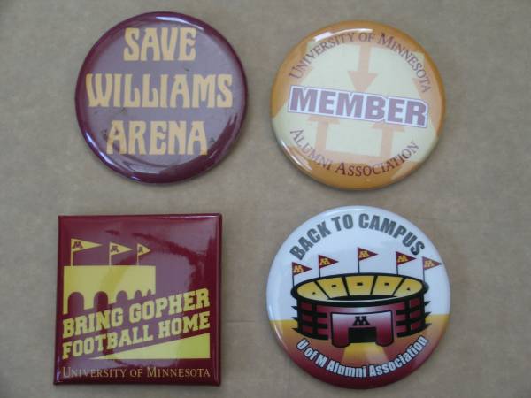 University of Minnesota Stadium Buttons (4) 1