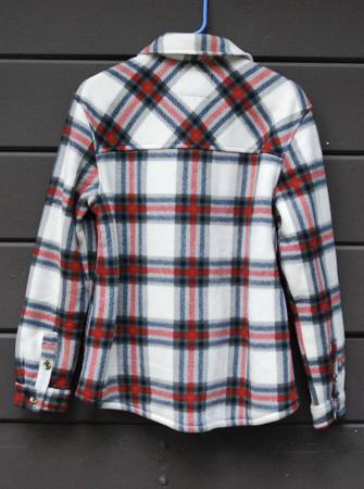 NEW Womens SAGE Medium Plush Shirt Jacket fleece lined Plaid 1