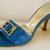 Italian Women's Heel Buckle Shoes Blue Size 7.5 2 thumbnail