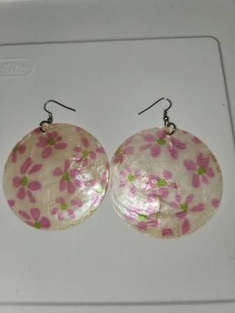 Pink Flowers Earrings 1