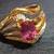 Vintage Natural Rhodolite and Diamond 14K Gold Ring 5 thumbnail