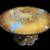 Ornate Pedestal High Coffee Table with Faux-Marble Top 5 thumbnail