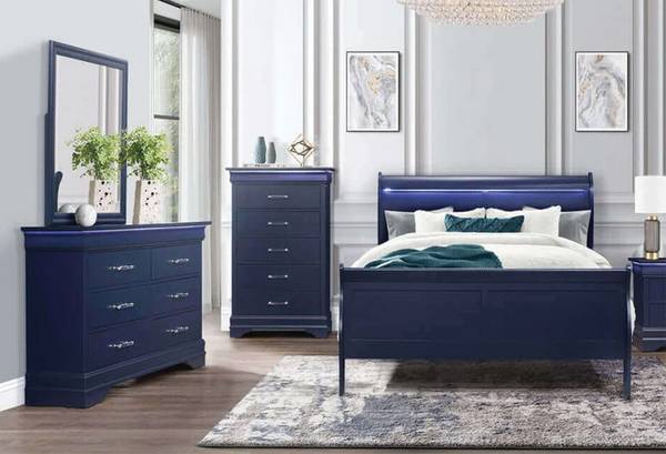 Complete Blue Bedroom Suite - Great Condition On Sale No Credit Needed 1