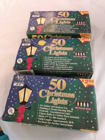 Light Strands 50 Bulbs Miniature Multi-Color 20 Ft Each 1