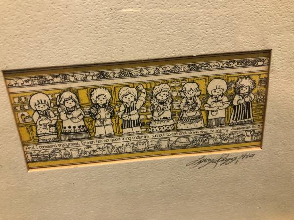 Artist Signed Lucy Rigg Drawing / Framed 80s Artwork/ Beautiful Wall.. 1