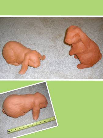 clay rabbits - both for $20 1