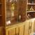 3 Section Blonde Wood Display Cabinet With Glass Doors 5 thumbnail