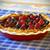 Delicious !! Corningware 9.5" ETCH Stoneware Red White PIE Plate 2 thumbnail