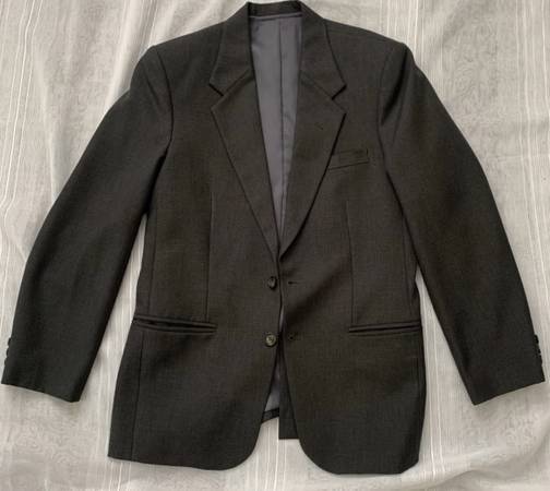 Men’s Size 39R 2 Button Blazer Suit Gray 1