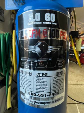 Eagle 5 HP 60 gal. Upright Stationary Air Compressor, 150 PSI 1