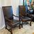Pair of 2 Black Leather High Back Chairs Nailhead Design 1 thumbnail