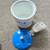 NEW! White Metal Lined Ice Bucket with Blue Lid and Ice Scooper 2 thumbnail