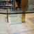 Vintage Leon Rosen Pace Collection Scalloped Brass and Glass table 5 thumbnail
