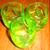GREEN Depression URANIUM GLASS 14Pc PEDESTAL BOWL Shot PLATE Saucers+ 5 thumbnail