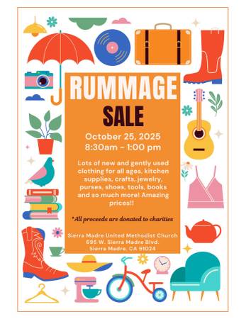 Colossal Church Rummage Sale, Saturday, October 12, 8:30-1:00 1