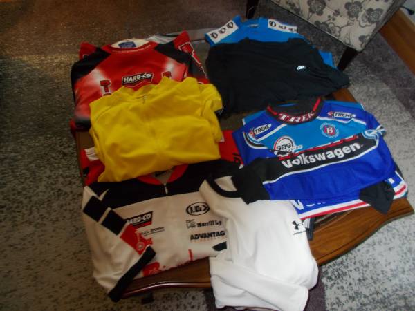 SIX OLDER BICYCLE JERSEYS GOOD SHAPE 1