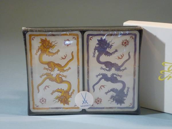 Meissen Playing Cards with Ming Dragon Pattern, New 1