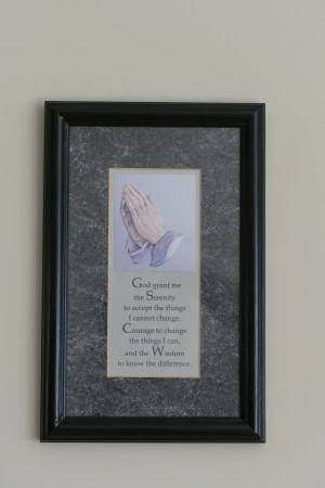 Framed matted serenity prayer with prayer hands picture print 1