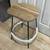 New One Rustic Wood Bar Stool Saddle Seat Black Metal Counter Height 3 thumbnail