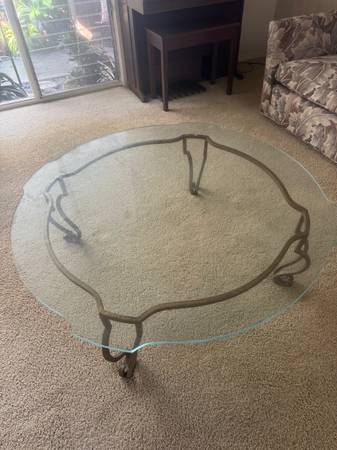 Glass coffee table 48” 1