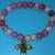 Pink Beaded Gold Bee Charm Stretch Bracelet 1 thumbnail