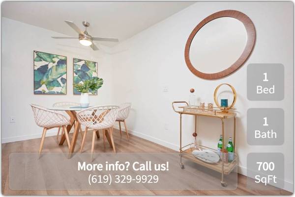 $2,435 / 1br - 700ft2 - Lots of space, conveniently located near SDSU! 700 Sq Ft! (San Diego)64037220129538121