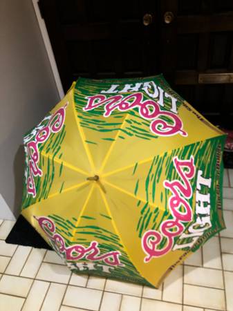 Large Vintage Coors Light "The Silver Bullet" Umbrella. Cool piece 1