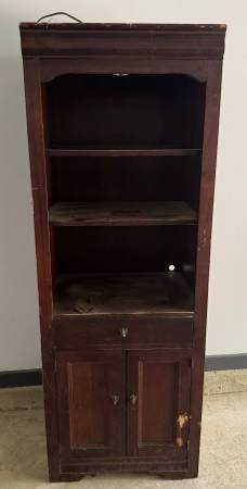 Bassett Cherry Illuminated Wood Bookshelf 1