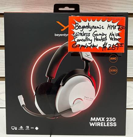 Beyerdynamic MMX 230 Wireless Gaming Noise Cancelling Headset Velour Earpads New 1